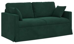 Modularna sofa aksamitna w ciemnej zieleni z czarnymi akcentami