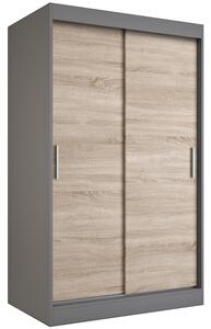 Szafa przesuwna antracyt + dąb sonoma 120 cm E8-A85