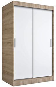 Szafa z przesuwanymi drzwiami dąb sonoma + biały 120 cm G4-C47