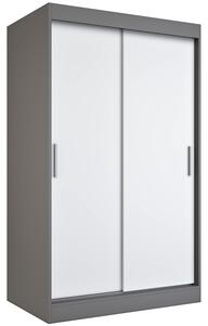 Szafa przesuwna antracyt + biały 120 cm C3-N70