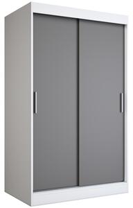 Szafa przesuwna biały + antracyt 120 cm H7-K34