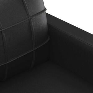 Sofa, 2-osobowa czarna, 140 cm, sztuczna skÃ³ra