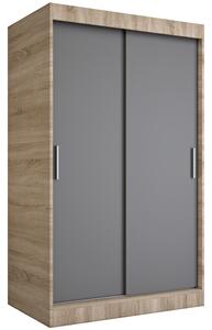 Szafa przesuwna dąb sonoma + antracyt 120 cm A4-F21