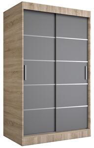 Przesuwna szafa 120 dąb sonoma + antracyt P0-C32