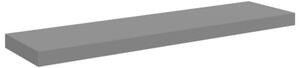 Półki ścienne, 2 szt, wysoki połysk, szare, 90x23,5x3,8 cm, mdf