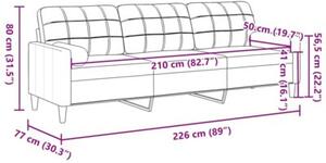 Sofa 3-osobowa z poduszkami, winna czerwieÅ, 210 cm, aksamit