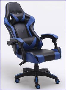 Niebieski fotel dla gracza z poduszkami - Vexim