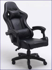 Czarny obrotowy fotel gamingowy - Vexim