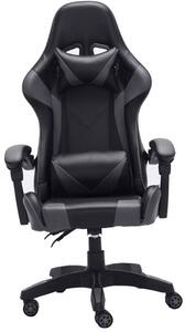 Szare krzesło gamingowe obrotowe - Vexim