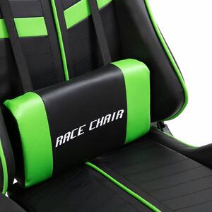 Zielony fotel gamingowy z poduszkami - Gamix