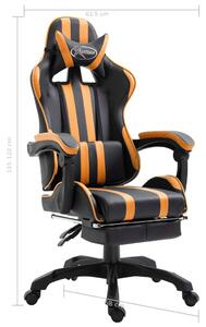 Pomarańczowy fotel do biurka z podnóżkiem - Kenex
