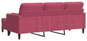 Sofa 3-osobowa z podnÃ³Å¼kiem winna czerwieÅ 180 cm, aksamit