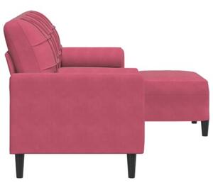 Sofa 3-osobowa z podnÃ³Å¼kiem winna czerwieÅ 180 cm, aksamit