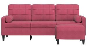 Sofa 3-osobowa z podnÃ³Å¼kiem winna czerwieÅ 180 cm, aksamit