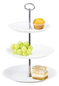 Patera LUMINARC Feston 3 poziomy Biało-srebrny