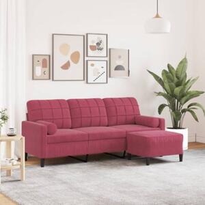 Sofa 3-osobowa z podnÃ³Å¼kiem winna czerwieÅ 180 cm, aksamit