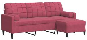 Sofa 3-osobowa z podnÃ³Å¼kiem winna czerwieÅ 180 cm, aksamit