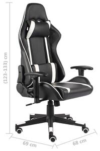 Czarno-białe krzesło gamingowe obrotowe - Libar