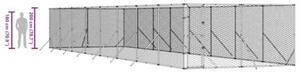 Kojec zewnętrzny dla psa, srebrny, 4x16x2 m, stal galwanizowana