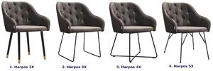 Szary pikowany fotel nowoczesny Harpos 5X - 43 kolory