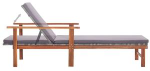 Drewniany leżak ogrodowy, balkonowy szary - Granti 2X