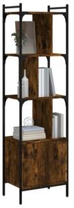 Biblioteczka z drzwiczkami, przydymiony dąb, 44,5x30x154,5 cm