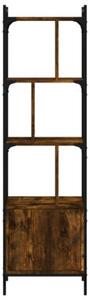 Biblioteczka z drzwiczkami, przydymiony dąb, 44,5x30x154,5 cm