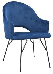 Granatowy tapicerowany fotel wypoczynkowy Jorti 5X - 68 kolorów