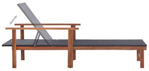 Drewniany leżak czarny - Granti 3X
