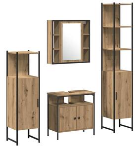 Zestaw szafek Łazienkowych z szufladą z półką 4 szt. dąb artisan