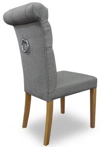 Pikowane krzesło tapicerowane z kołatką - Ewers 68 kolorów