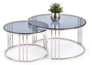 Zestaw okrągłych stolików kawowych Mersilo - Srebrny
