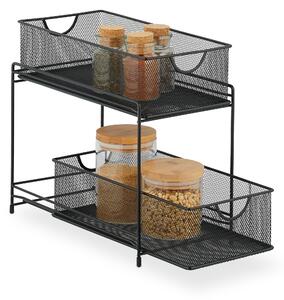 Organizer kuchenny z 2 wysuwanymi koszami RD47539, czarny