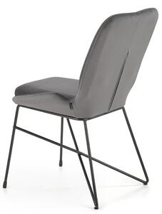 Szare welurowe tapicerowane krzesło - Empiro 3X