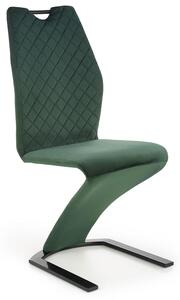 Zielone pikowane nowoczesne krzesło - Riko