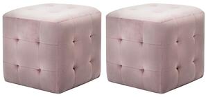 Zestaw dwóch różowych puf wypoczynkowych - Zauri 4X