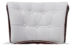 Biały tapicerowany fotel obrotowy - Amiri