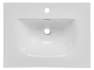 Biała prostokątna umywalka ceramiczna - Priva 60 cm