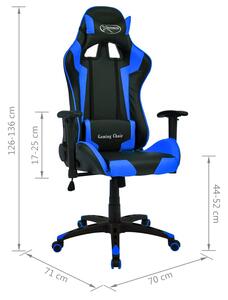 Czarno-niebieski fotel gamingowy ergonomiczny - Trevos