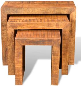 Zestaw trzech stolików drewnianych - Tomino 2X