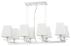 NOWOCZESNA LAMPA WISZĄCA BIAŁO-CHROMOWANA RAVERA