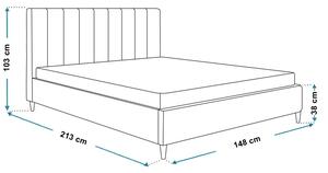 Podwójne łóżko tapicerowane 140x200 Diuna - 35 kolorów
