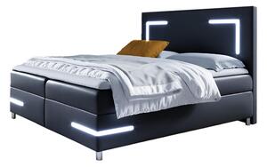 Łóżko 160x200 Kontynentalne Arico + 2 Pojemniki + Materac + Toper + LED Tkaniny I Kolory Do Wyboru