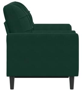 Sofa 2-osobowa z poduszkami, ciemnozielona, 120 cm, aksamit