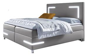 Łóżko 200x200 Kontynentalne Arico + 2 Pojemniki + Materac + Toper + LED Tkaniny I Kolory Do Wyboru