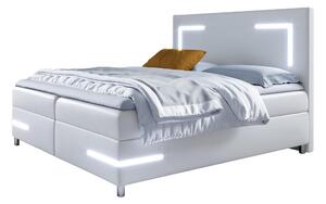 Łóżko 200x200 Kontynentalne Arico + 2 Pojemniki + Materac + Toper + LED Tkaniny I Kolory Do Wyboru