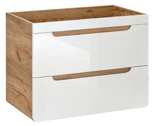 Szafka pod umywalkę z szufladami 80 cm Biały połyskG6-R01