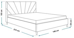 Podwójne łóżko z zagłówkiem 140x200 Marina - 36 kolorów