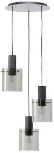 Nowoczesna lampa sufitowa z trzema ryflowanymi kloszami