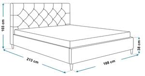 Dwuosobowe łóżko z zagłówkiem 180x200 Colette - 36 kolorów